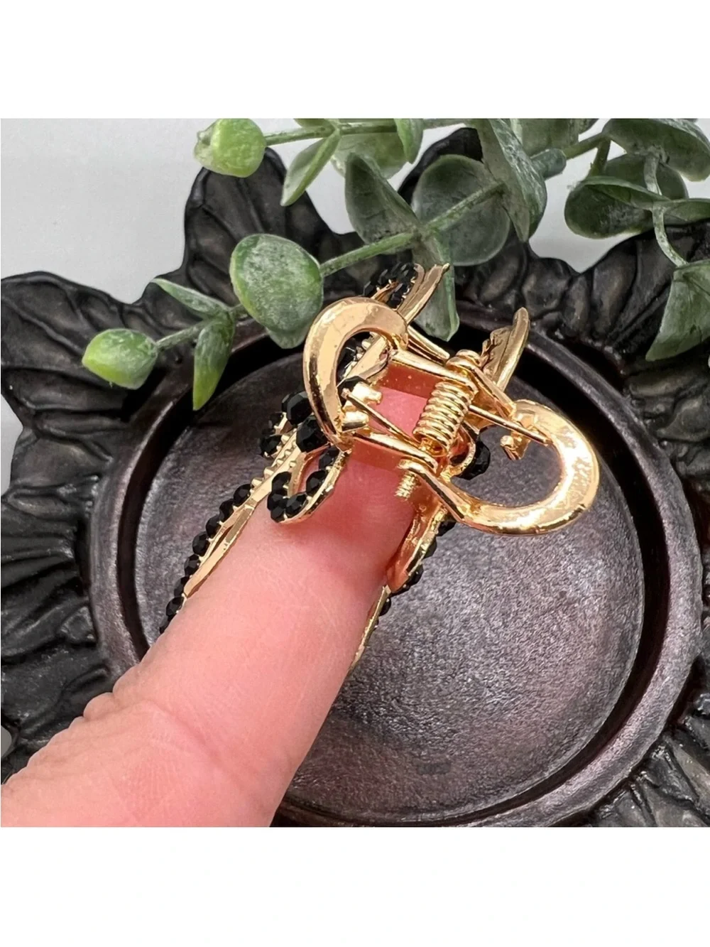 Chic Gold and Black Butterfly Hair Clip Claw FINAL PRICE DROP